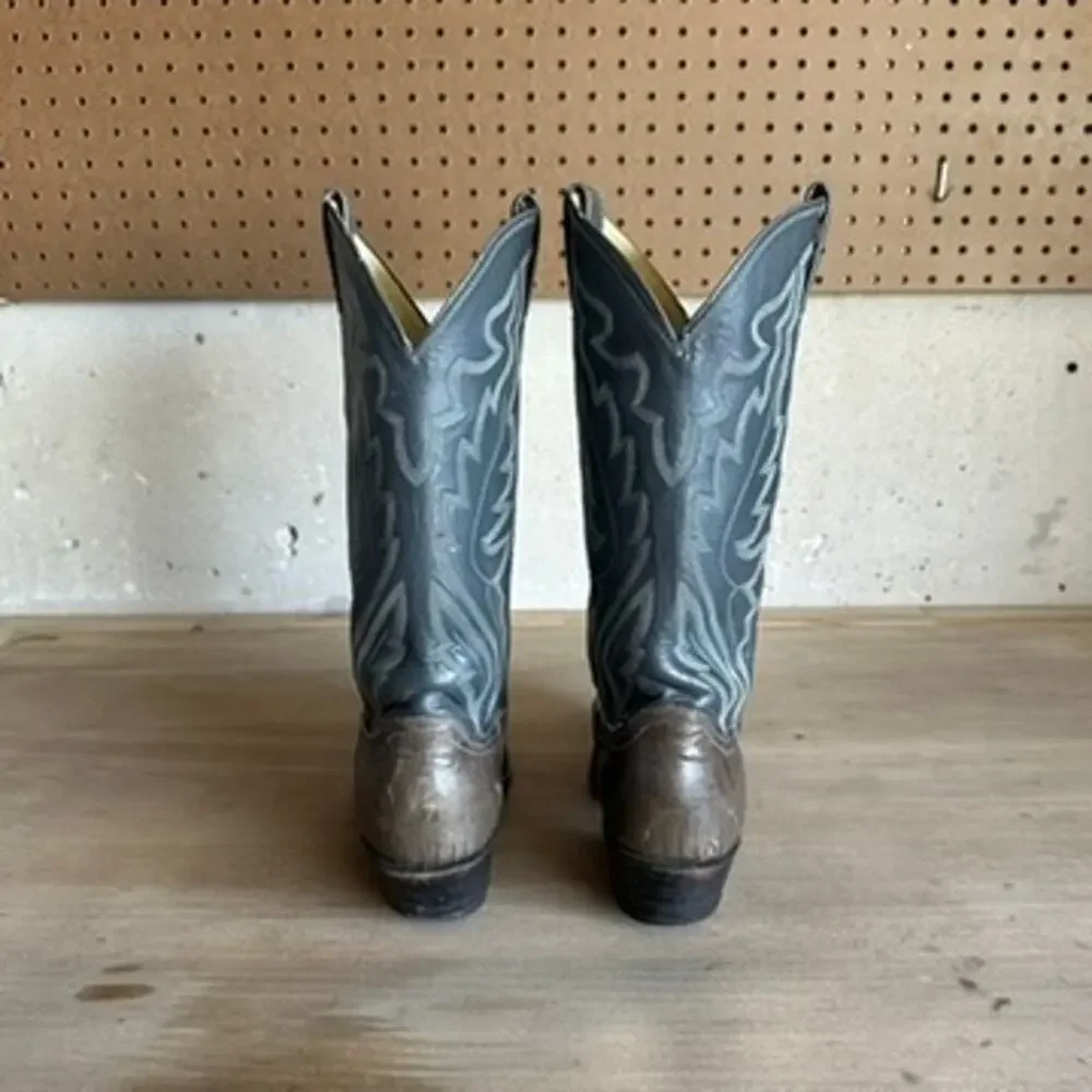 Vintage Justin Grey Lizard Cowboy Boots 8 / Womens 9.5